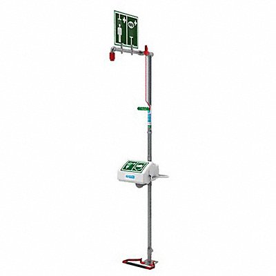 HUGHES SAFETY 18GS45GT Drench Shwr w/Face-Eyewash 101.6x18.6in