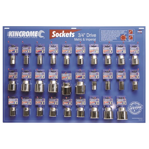 Kincrome 19008 Socket Merchandiser (Standard) 29 Piece 3/4" Drive