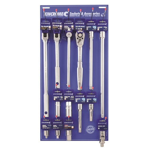 Kincrome 19070 Socket Accessories Merchandiser 28 Piece 1/2" Drive