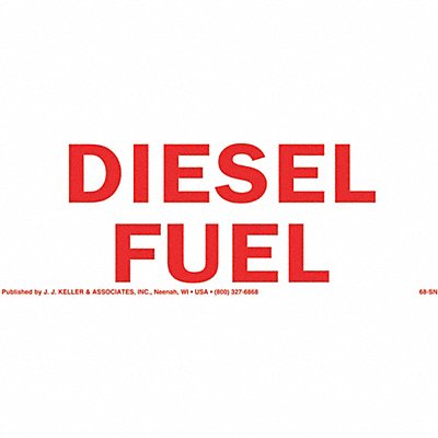 JJ KELLER 1486 Hazmat Sign Diesel Fuel Small
