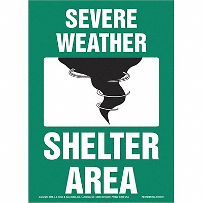 JJ KELLER 8001166 Severe Weather Shelter Area Sign
