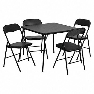 FLASH FURNITURE JB1GG Folding Card Table Set 5 pcs. Blk