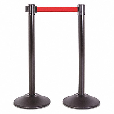US WEIGHT U2102RED Steel Stanchion Black 7.5ft Red Belt PR