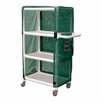 ROYAL BASKET TRUCKS G32EEXL3A3ULN PVC Linen Cart 32 3 Shelf Green