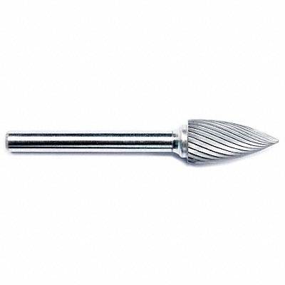 GRAINGER 19D735 Flame Bur 1/2 Carbide Single Cut