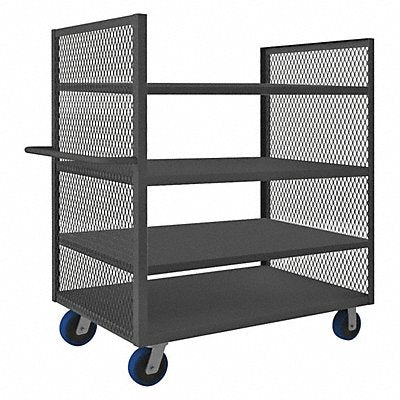 GRAINGER 2SPTEX306042K6PU95 2 Sided Low Deck Cart 4 Shelves 3600 lb.