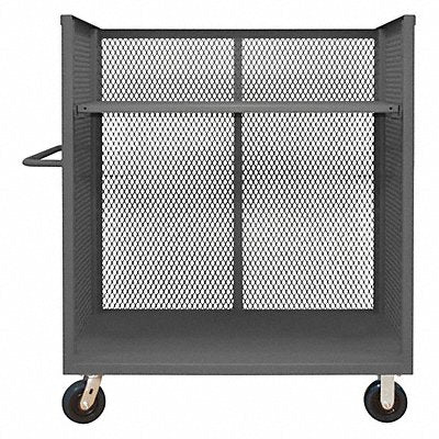 GRAINGER 3STEX24601AS6PU95 3 Sided Mesh Cart 1 Shelf 3600 lb.