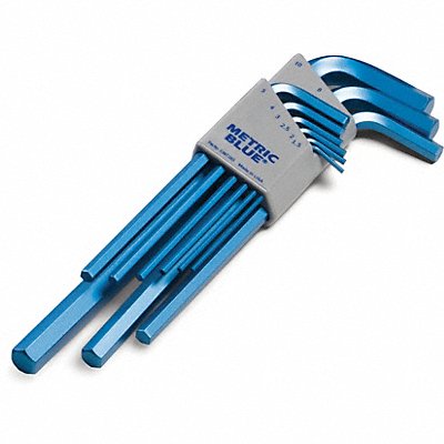 METRIC BLUE UST195588 Hex Key Set L 3 in to 6 3/4 in