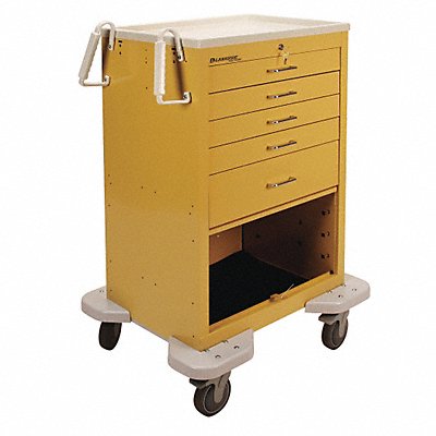 LAKESIDE C530P2K1Y Emergency Cart 25x32x45 Yellow 5 Drawer