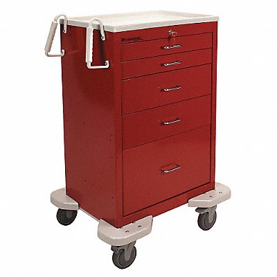 LAKESIDE C530K1R Emergency Cart 25x32x45 Red 5 Drawer