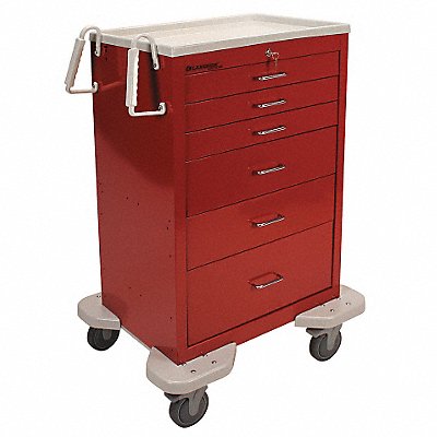 LAKESIDE C630K1R Emergency Cart 25x32x46 Red 6 Drawer