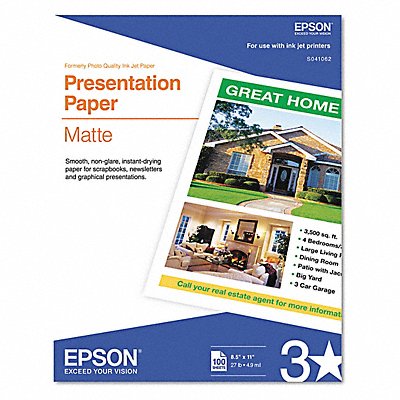 EPSON S041062 Photo Paper 8-1/2 x 11 PK100