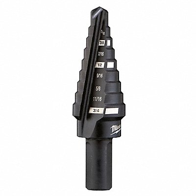 MILWAUKEE 48899203 Step Cone Drill 1/4in to 3/4in HSS