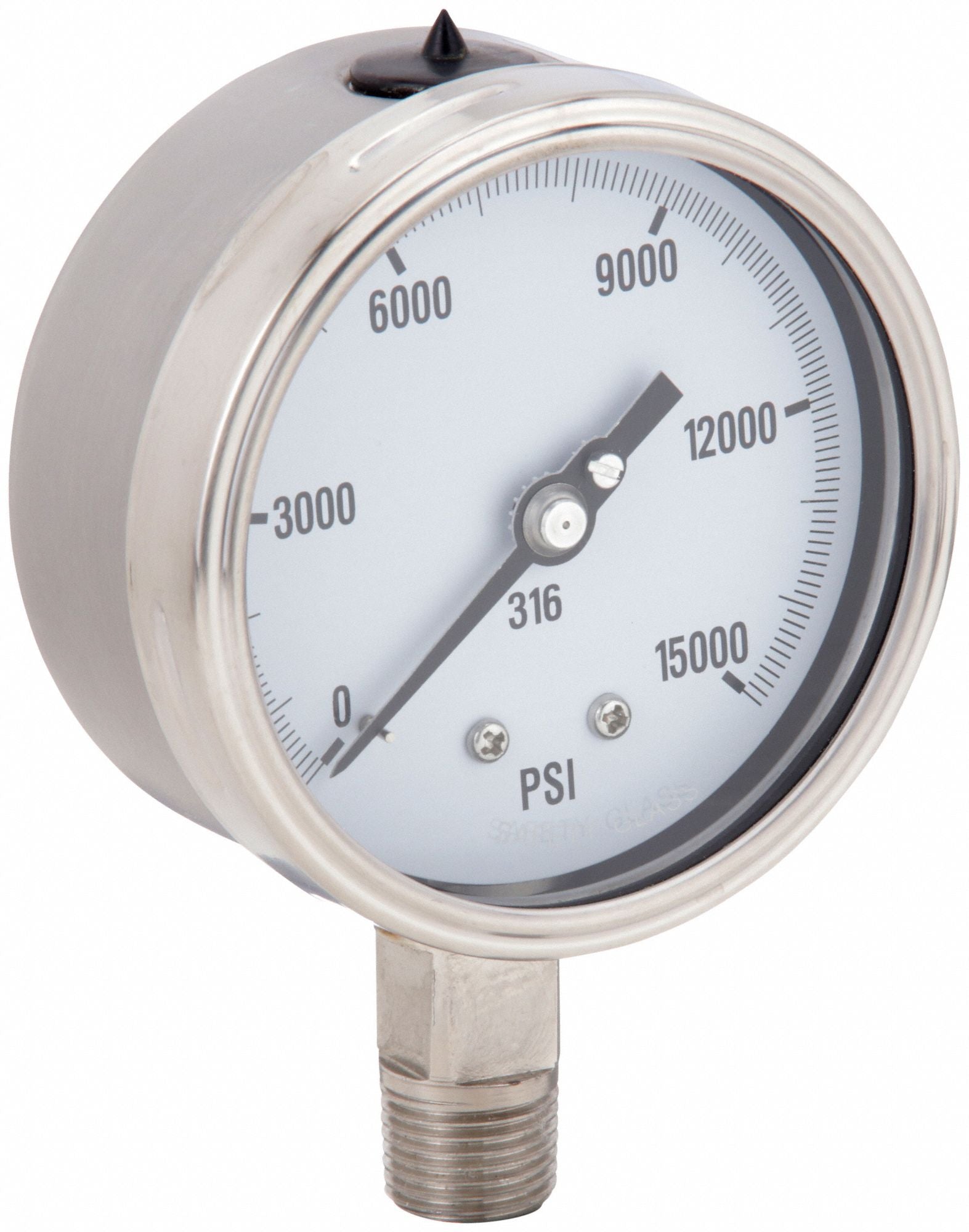 PIC GAUGES PRO311D402V H8410 Pressure Gauge Heavy Duty 4 in 15K psi