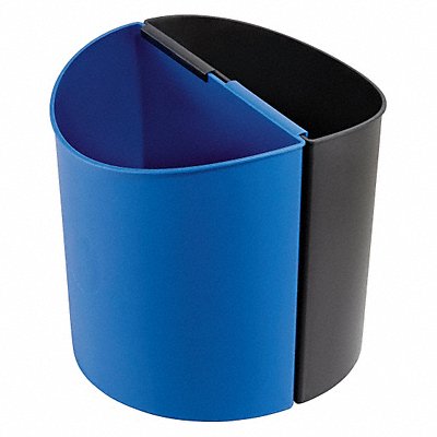 SAFCO 9927BB Wastebasket Half Round 3 gal Black/Blue
