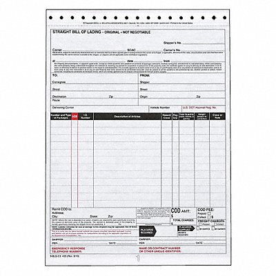 JJ KELLER 435 Bill of Lading Form Reg Compliance PK250