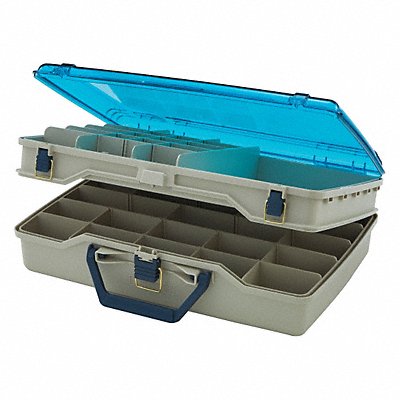 PLANO MOLDING 115503 Cmprt Box Brass Bail Beige/Blue Adj