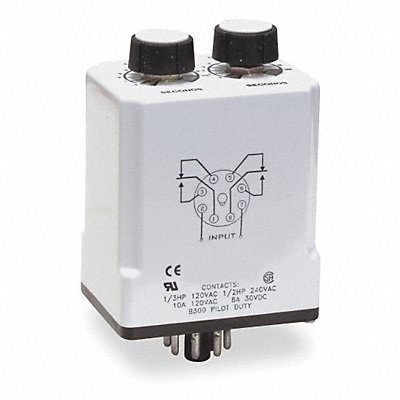 DAYTON 1EGD2 H7819 Single Function Time Delay Relay 120VAC 8Pins