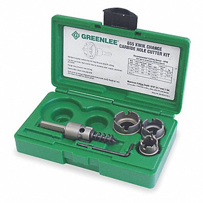 GREENLEE 655 Hole Saw Kit Saw Range 7/8 to 1-3/8