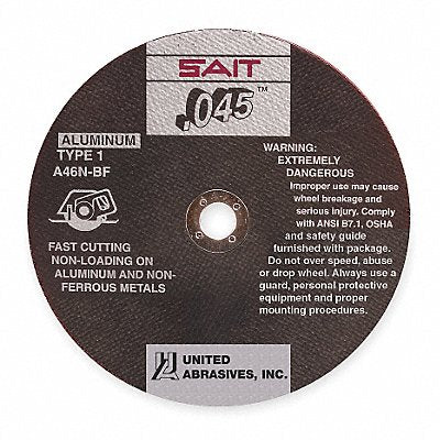 UNITED ABRASIVES-SAIT 23314 Abrasive Cut Off Wheel 7/8 Connect. A46N
