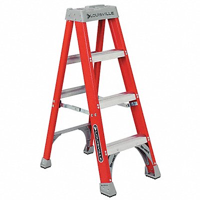 LOUISVILLE FS1504 Stepladder Fiberglass 4 ft H 300 lb Cap