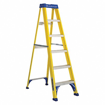 LOUISVILLE FS2006 Stepladder Fiberglass 6 ft H 250 lb Cap