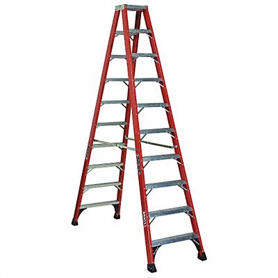 LOUISVILLE FM1410HD Twin Stepladder Fiberglass IAA 10ft FM1400HD