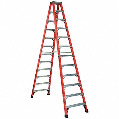 LOUISVILLE FM1412HD Twin Stepladder Fiberglass IAA 12ft FM1400HD