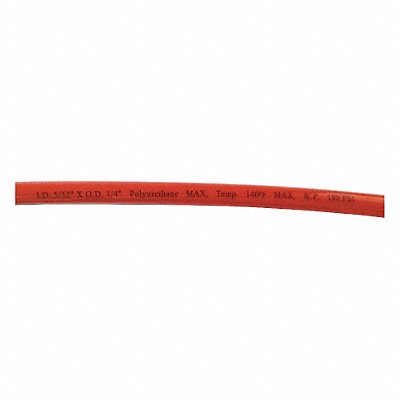 GRAINGER 1CTF9 Tubing Poly 1/4 In 180 PSI 100 Ft Red