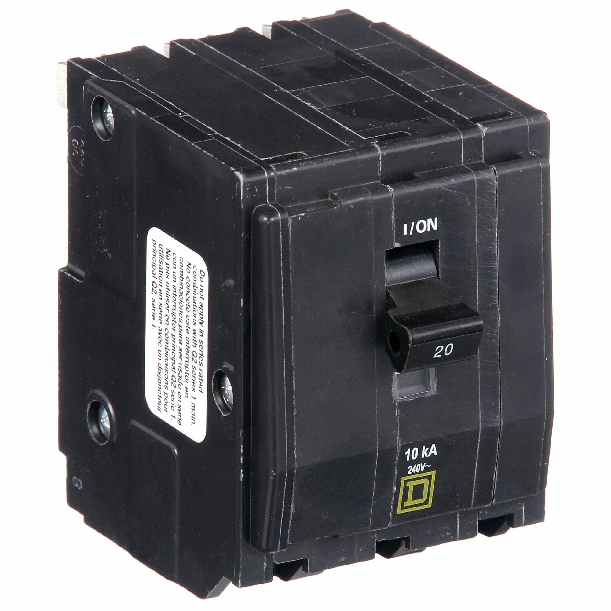 SQUARE D QO320 Circuit Breaker 20A Plug In 120/240V 3P