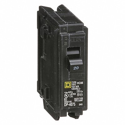 SQUARE D HOM120 Circuit Breaker 20A Plug In 120V 1P