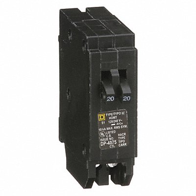 SQUARE D HOMT2020 Circuit Breaker 20A Plug In 120/240V 1P