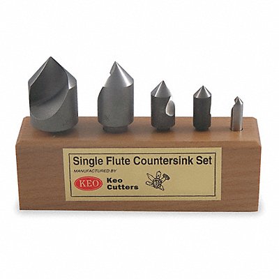 KEO 53026 Countersink Set 5 PC 1 FL 60 Deg HSS