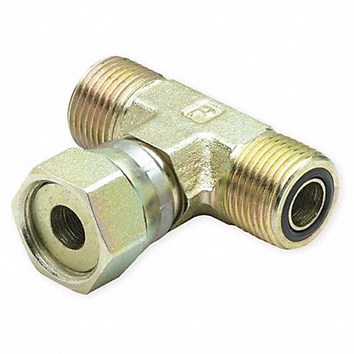 PARKER 4S6LOS Swvl Nut Branch Tee Zinc Stl ORFS 1/4In