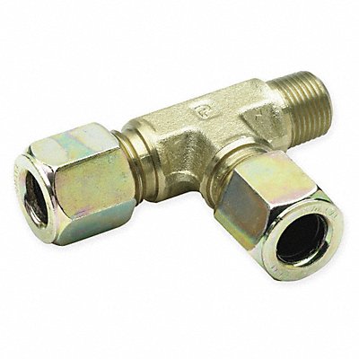 PARKER 444RBUS Run Tee Zinc Plated Steel CompxM 1/4In