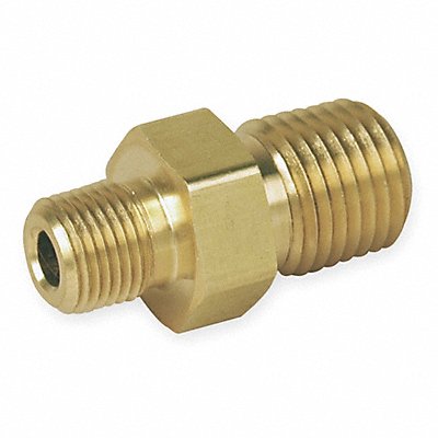PARKER 42MHNB Reducing Hex Nipple Brass 1/4 x 1/8 in