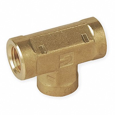 PARKER 666FTB Female Tee Brass 3/8 in Pipe Size NPT