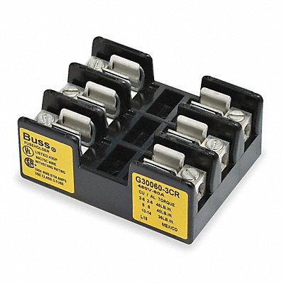BUSSMANN G300603CR Fuse Block 31 to 60A G 3 Pole