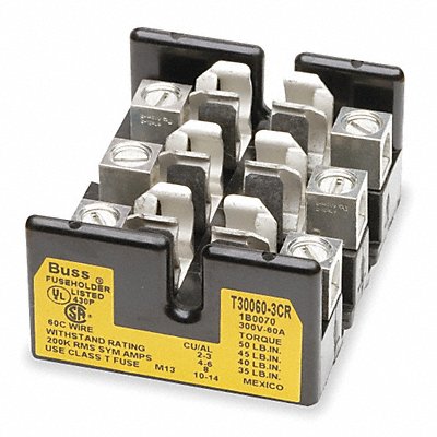 BUSSMANN T300603CR Fuse Block 31 to 60A T 3 Pole