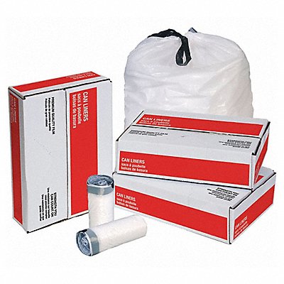 GRAINGER 1DZE4 Garbage Bag 10 to 15 gal White PK250