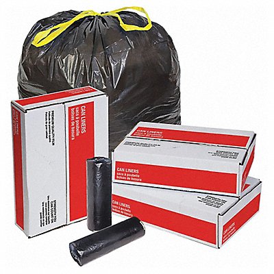 GRAINGER 15E450 Garbage Bag 55 gal Black PK100