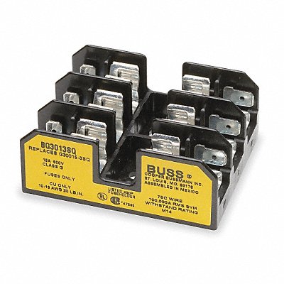 BUSSMANN BG3013SQ Fuse Block 0 to 15A G 3 Pole