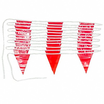 GRAINGER 1EKR5 Pennants Vinyl Red 60 ft.