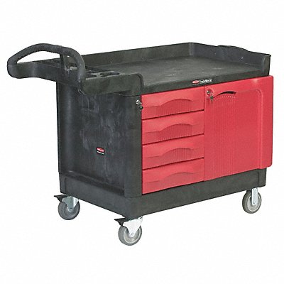 RUBBERMAID COMMERCIAL PRODUCTS FG453388BLA Trade Cart/Service Bench 49 in L Black