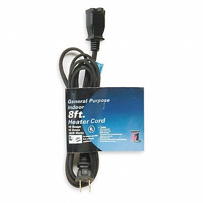 POWER FIRST 1FD75 Extension Cord 8ft 16Ga 13A HPN Blk