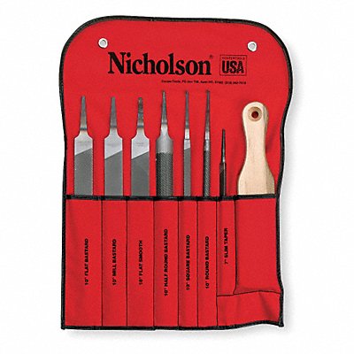 NICHOLSON 22025NNN Machinist File Set American 8 Pieces