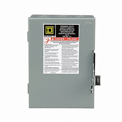 SQUARE D D221N Safety Switch Fusible 30 A Steel