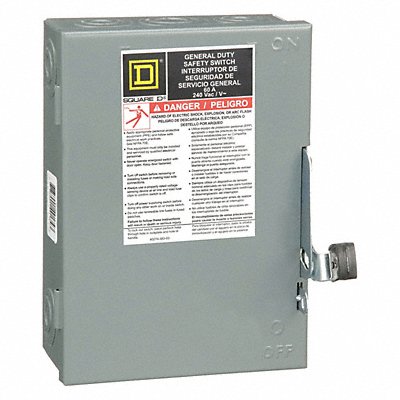 SQUARE D DU322 Safety Switch Non Fusible 60 A Steel