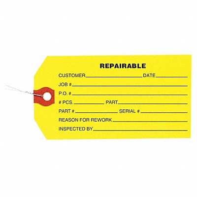 GRAINGER 1HAB1 Inspection Tag Paper Repairable PK1000