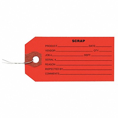 GRAINGER 1HAB3 Inspection Tag Paper Scrap PK1000